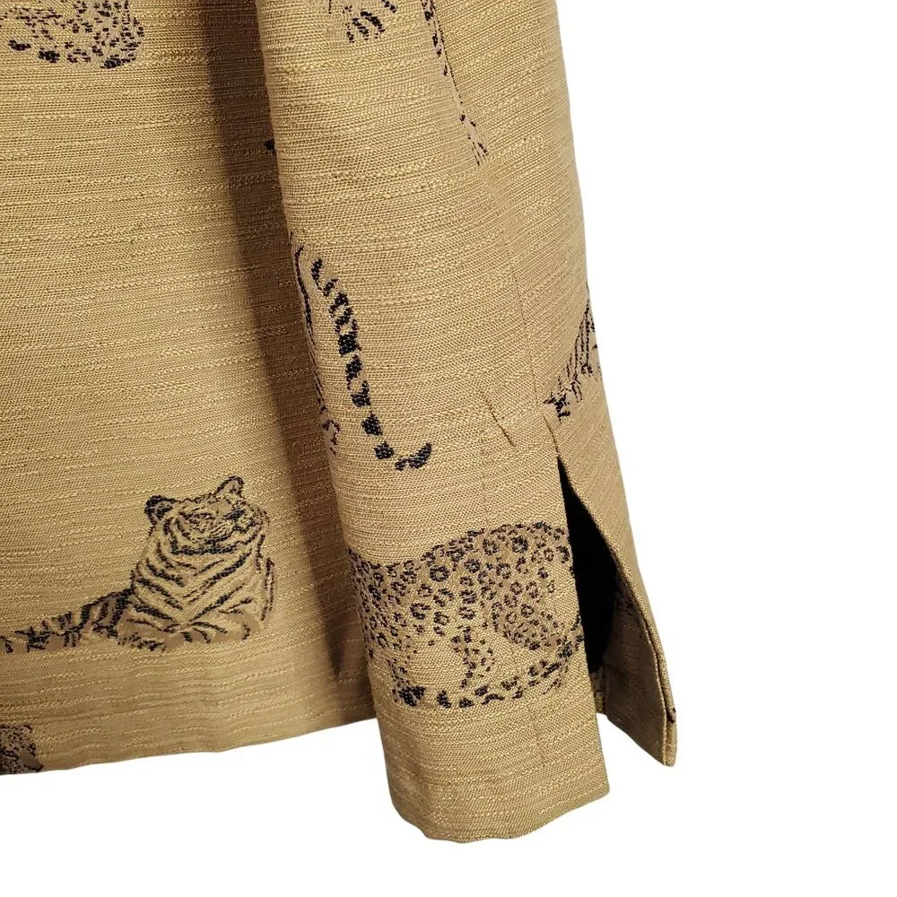 Giancarlo Ferrari Size 12 Shirt Jacket Zoo Safari Jungle Big Cat Tiger Lined Vtg - Picture 6 of 12